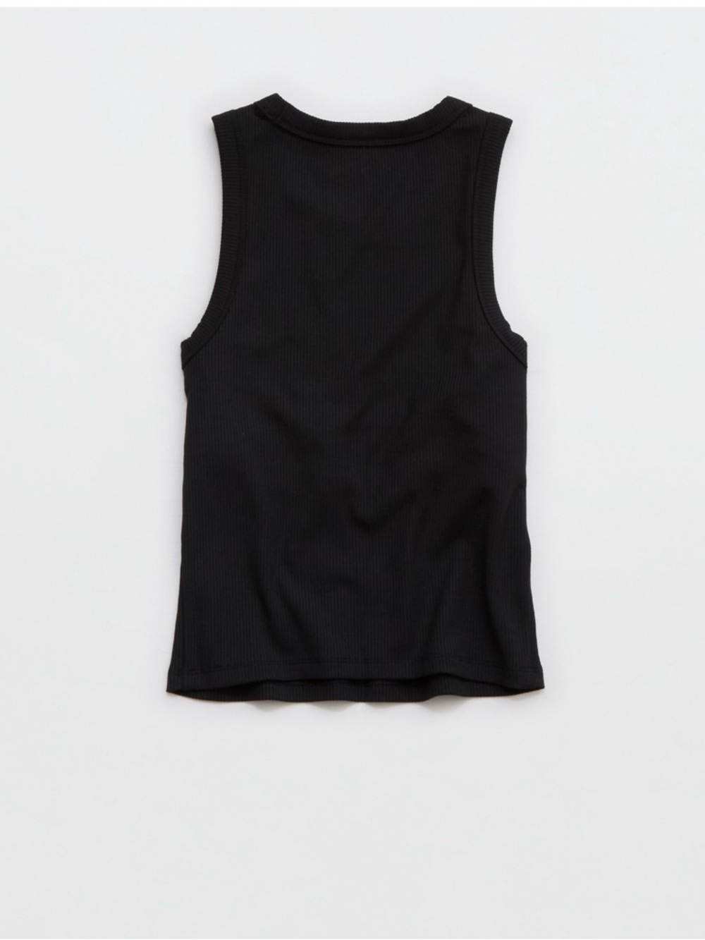 NWT Offline by Aerie Thumbs Up Cropped Ribbed Tank Black XL Built-In Shelf Bra - Picture 2 of 12